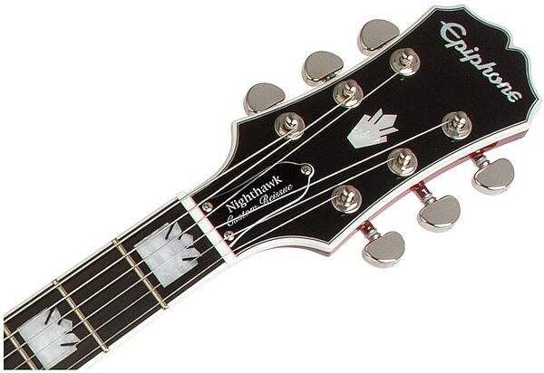 open zoom image for Epiphone Nighthawk Custom Reissue Electric Guitar, Fireburst - Headstock