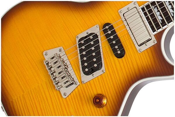 open zoom image for Epiphone Nighthawk Custom Reissue Electric Guitar, Honey Burst - Bridge