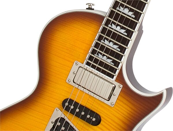open zoom image for Epiphone Nighthawk Custom Reissue Electric Guitar, Honey Burst - Upper Bout