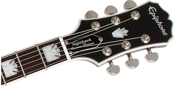open zoom image for Epiphone Nighthawk Custom Reissue Electric Guitar, Honey Burst - Headstock