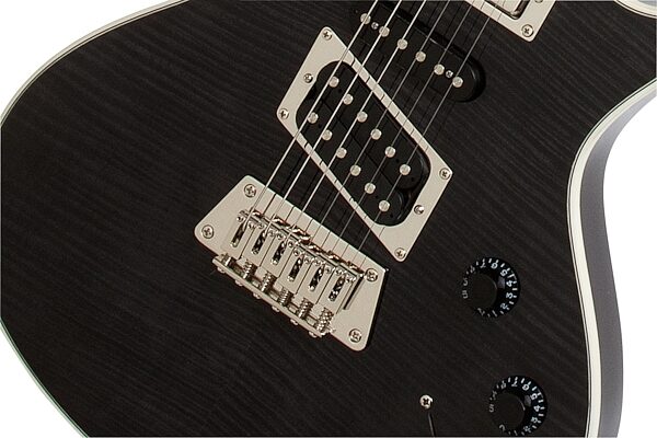 open zoom image for Epiphone Nighthawk Custom Reissue Electric Guitar, Transparent Black - Bridge