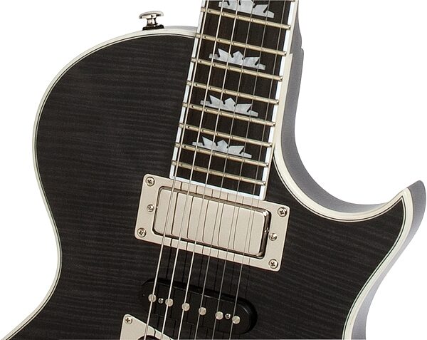 open zoom image for Epiphone Nighthawk Custom Reissue Electric Guitar, Transparent Black - Upper Bout