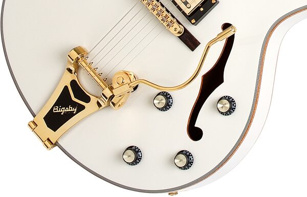open zoom image for Epiphone Limited Edition Emperor Swingster Electric Guitar, Pearl White Controls