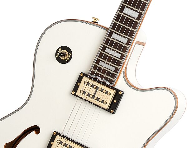 open zoom image for Epiphone Limited Edition Emperor Swingster Electric Guitar, Pearl White Neck