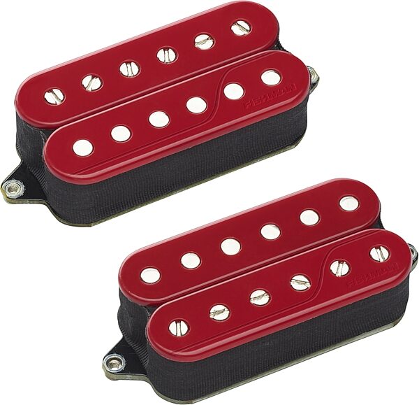 open zoom image for Fishman Open Core Fluence Classic Humbucker Pickup, Red, Bridge and Neck Set, Angled Front