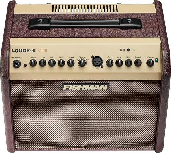open zoom image for Fishman Loudbox Mini Acoustic Guitar Combo Amplifier with Bluetooth (60 Watts), New, Action Position Back