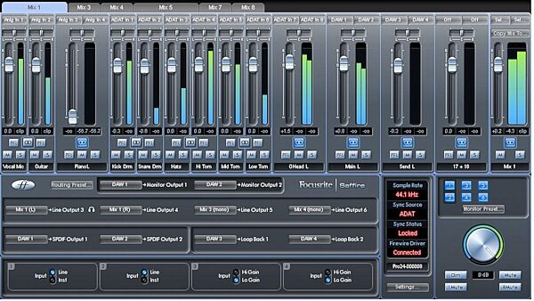 open zoom image for Focusrite Saffire Pro 24 FireWire Audio Interface, GUI