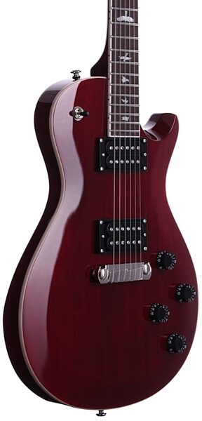 open zoom image for PRS Paul Reed Smith Mark Tremonti SE Signature Electric Guitar with Gig Bag, Vintage Cherry - Body Angle