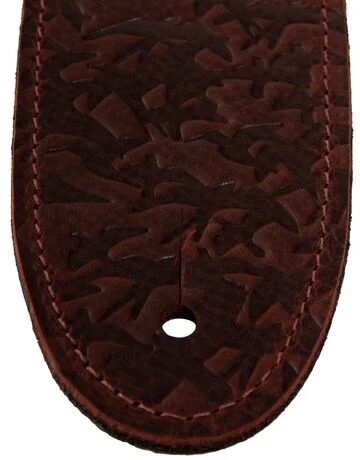open zoom image for PRS Paul Reed Smith Leather Bird Swarm Guitar Strap, Rust, Action Position Back