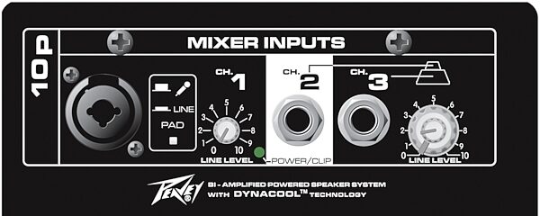 open zoom image for Peavey PR10PN Powered Loudspeaker (1x10 in.), Input Panel