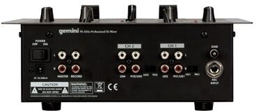 open zoom image for Gemini PS424X 2-Channel Professional Scratch DJ Mixer, Back