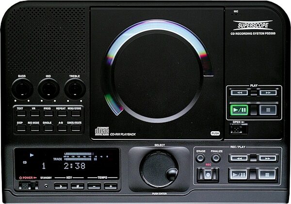 open zoom image for Superscope PSD300 Music Rehearsal CD Player/Recorder, Top View