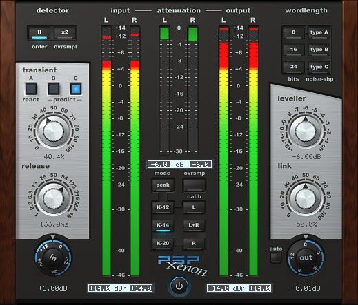 open zoom image for PSP Audioware Xenon Limiter Plug-in Software, Digital Download, Screenshot Front