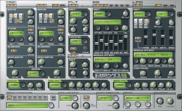 open zoom image for Cakewalk Software Project5 Soft Synth Workstation (Windows), PSYN II