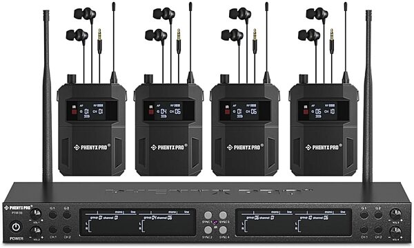 open zoom image for Phenyx Pro PTM-33-4B Quad-Channel UHF Mono Wireless In-Ear Monitor System, 902 - 928 MHz, PTM-33-4B-900, Main