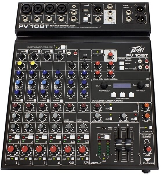 open zoom image for Peavey PV-10BT Stereo Bluetooth Mixer, 10-Channel, New, Main