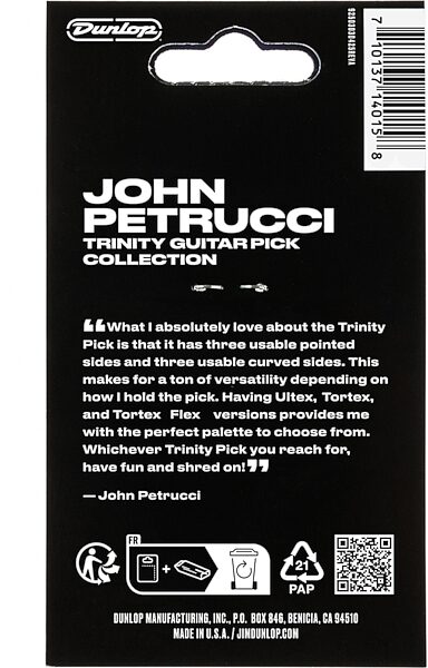 open zoom image for Dunlop John Petrucci Trinity Pick Pack, 6-Pack, Action Position Back