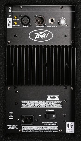 open zoom image for Peavey PV118D Powered Subwoofer (300 Watts, 1x18"), Rear