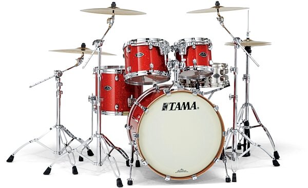 open zoom image for Tama Starclassic Performer B/B Bubinga and Birch New Fusion 4-Piece Drum Shell Kit, Lava Glass Glitter
