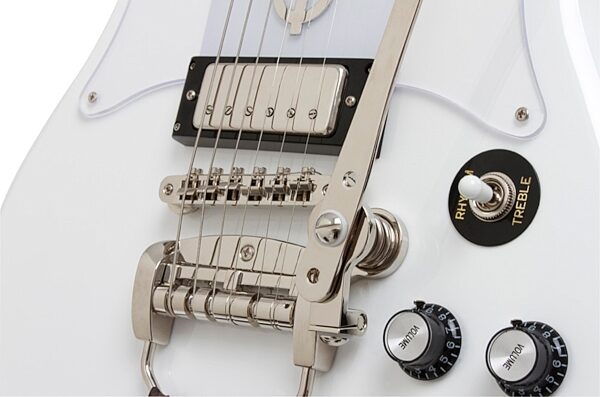 open zoom image for Epiphone 50th Anniversary 1962 Crestwood Custom Electric Guitar with Case, Alpine White Pickup