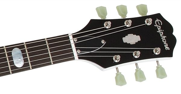 open zoom image for Epiphone 50th Anniversary 1962 Crestwood Custom Electric Guitar with Case, Alpine White Headstock