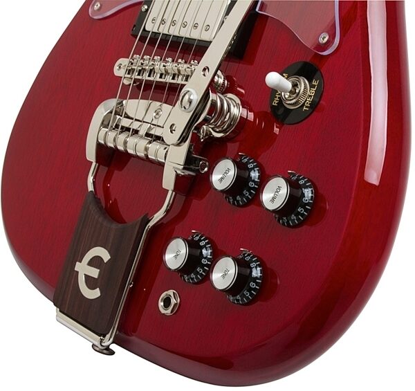 open zoom image for Epiphone 50th Anniversary 1962 Crestwood Custom Electric Guitar with Case, Cherry Bridge