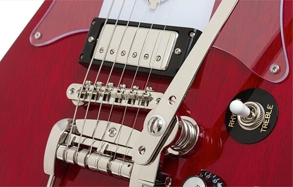 open zoom image for Epiphone 50th Anniversary 1962 Crestwood Custom Electric Guitar with Case, Cherry pickups