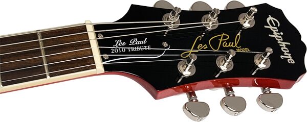 open zoom image for Epiphone Tribute Les Paul Standard Electric Guitar (with Case), Faded-Cherry Sunburst - Headstock