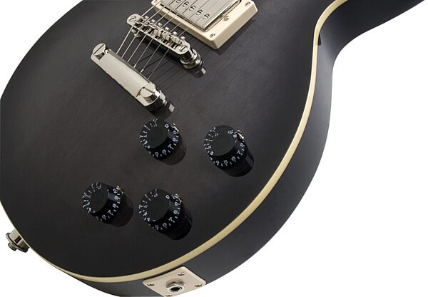 open zoom image for Epiphone Tribute Les Paul Standard Electric Guitar (with Case), Translucent Black Controls