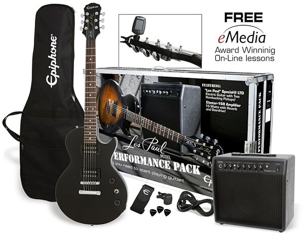 open zoom image for Epiphone Les Paul Electric Guitar Performance Pack, Ebony