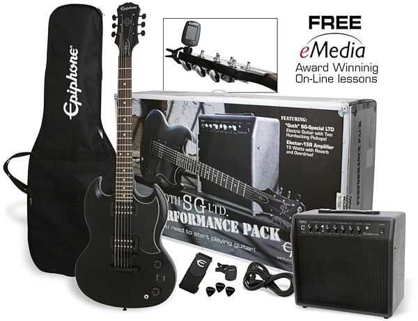 open zoom image for Epiphone "Goth" SG Electric Guitar Performance Pack, Main