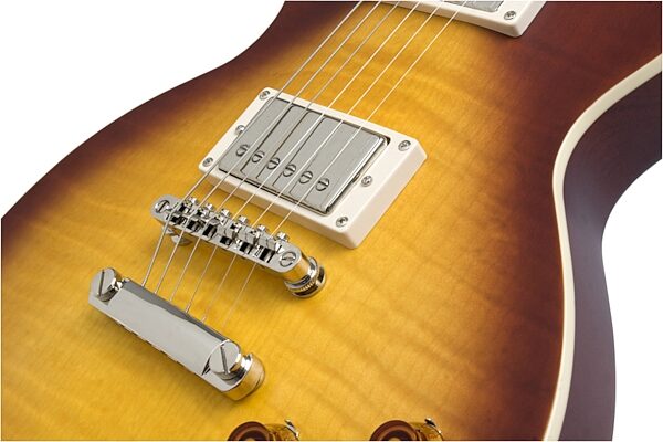 open zoom image for Epiphone 1959 Les Paul Standard Electric Guitar (with Case), Faded Iced Tea - Bridge
