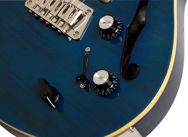 open zoom image for Epiphone Blueshawk Deluxe Electric Guitar, Midnight Sapphire Controls