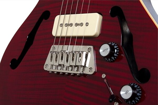 open zoom image for Epiphone Blueshawk Deluxe Electric Guitar, Wine Red Bridge
