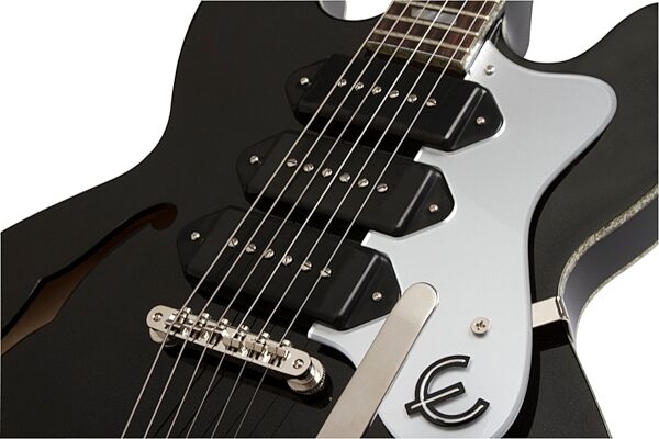 open zoom image for Epiphone Limited Edition Riviera Custom P93 Electric Guitar, Black Royale Pickups