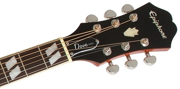open zoom image for Epiphone Dove Studio Solid Top Acoustic-Electric Guitar, Headstock