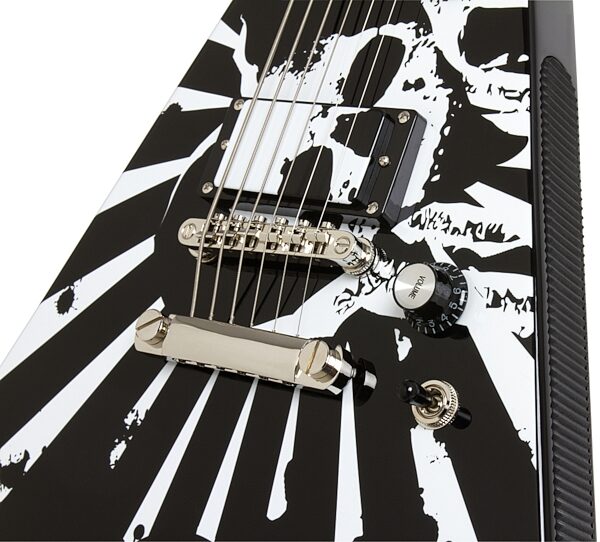 open zoom image for Epiphone Robb Flynn Love/Death Baritone Flying V Electric Guitar with Case, Bridge