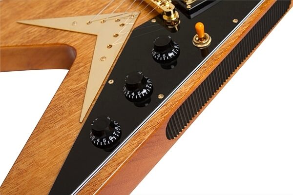 open zoom image for Epiphone 1958 Korina Flying V Electric Guitar, Closeup 1