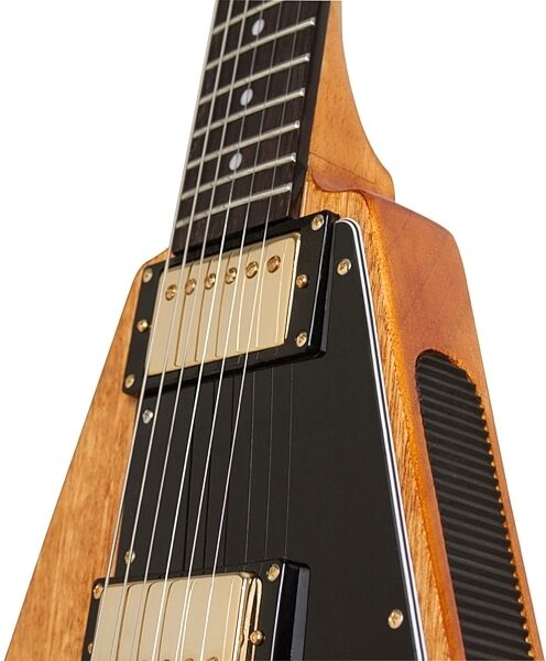 open zoom image for Epiphone 1958 Korina Flying V Electric Guitar, Closeup 3