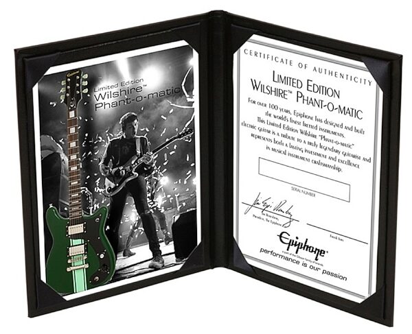 open zoom image for Epiphone Limited Edition Wilshire Phant-O-Matic Electric Guitar (with Gig Bag), Certificate of Authenticity