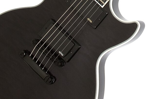 open zoom image for Epiphone Prophecy Les Paul Custom Plus EX Electric Guitar with Case, Midnight Ebony Bridge