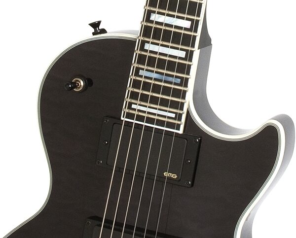open zoom image for Epiphone Prophecy Les Paul Custom Plus EX Electric Guitar with Case, Midnight Ebony Neck