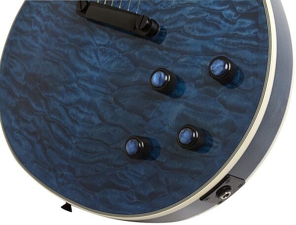 open zoom image for Epiphone Prophecy Les Paul Custom Plus EX Electric Guitar with Case, Midnight Sapphire Controls