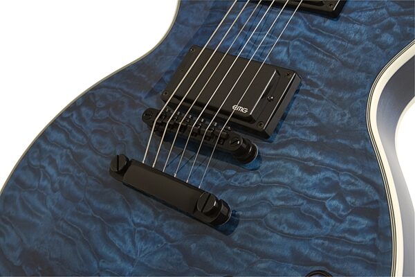 open zoom image for Epiphone Prophecy Les Paul Custom Plus EX Electric Guitar with Case, Midnight Sapphire Bridge