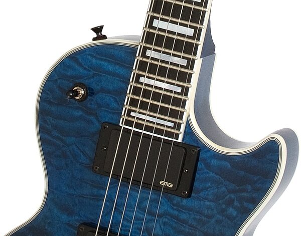 open zoom image for Epiphone Prophecy Les Paul Custom Plus EX Electric Guitar with Case, Midnight Sapphire Neck