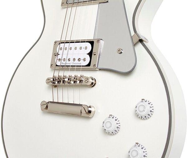 open zoom image for Epiphone Limited Edition Tommy Thayer White Lightning Signature Les Paul Electric Guitar (with Case), Bridge
