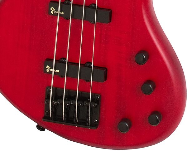 open zoom image for Tobias Toby Deluxe IV Electric Bass, Transparent Red Satin Bridge