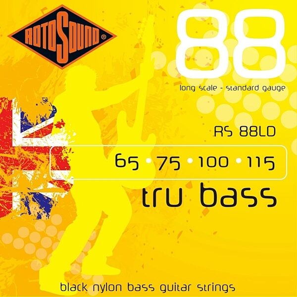 open zoom image for Rotosound Tru Bass 88 Black Nylon Flatwound Electric Bass Strings, RS88LD