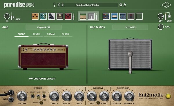 open zoom image for Universal Audio UAD Paradise Guitar Studio Plug-in Bundle Software, Digital Download, Action Position Back