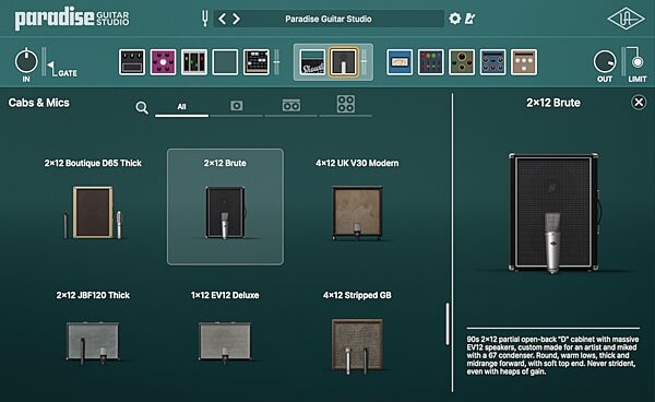 open zoom image for Universal Audio UAD Paradise Guitar Studio Plug-in Bundle Software, Digital Download, Action Position Back